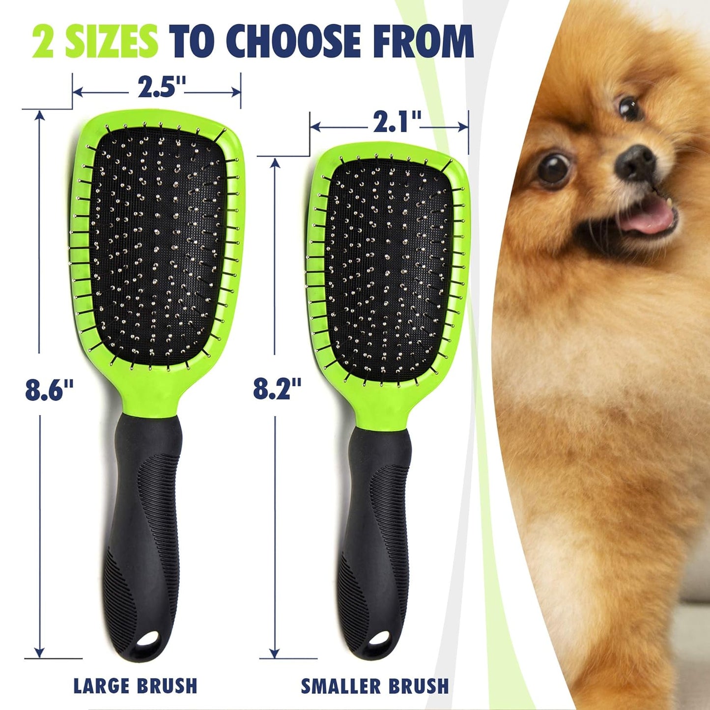 Professional Pet Grooming Set for Dogs and Cats - Double-Sided Deshedding Brush and Comb - Effective Lice and Flea Removal - Ergonomic Grip with Soft Bristles