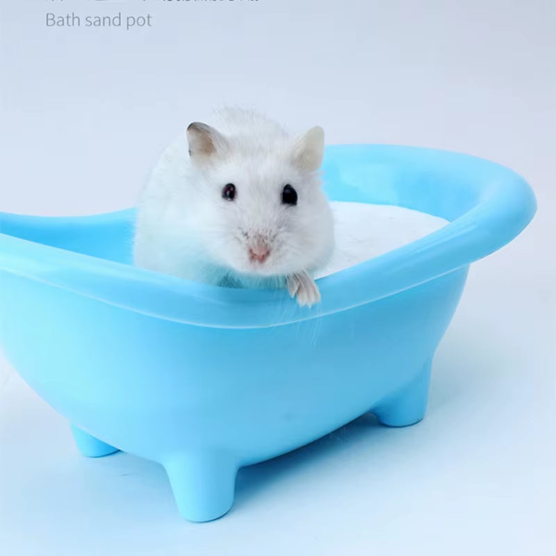 Pet Mouse Bathing Bathtub Plastic Bathtub Hamster Bathing Supplies Toy Little Pet Bathroom Pet Cage Accessories Pet Toilet
