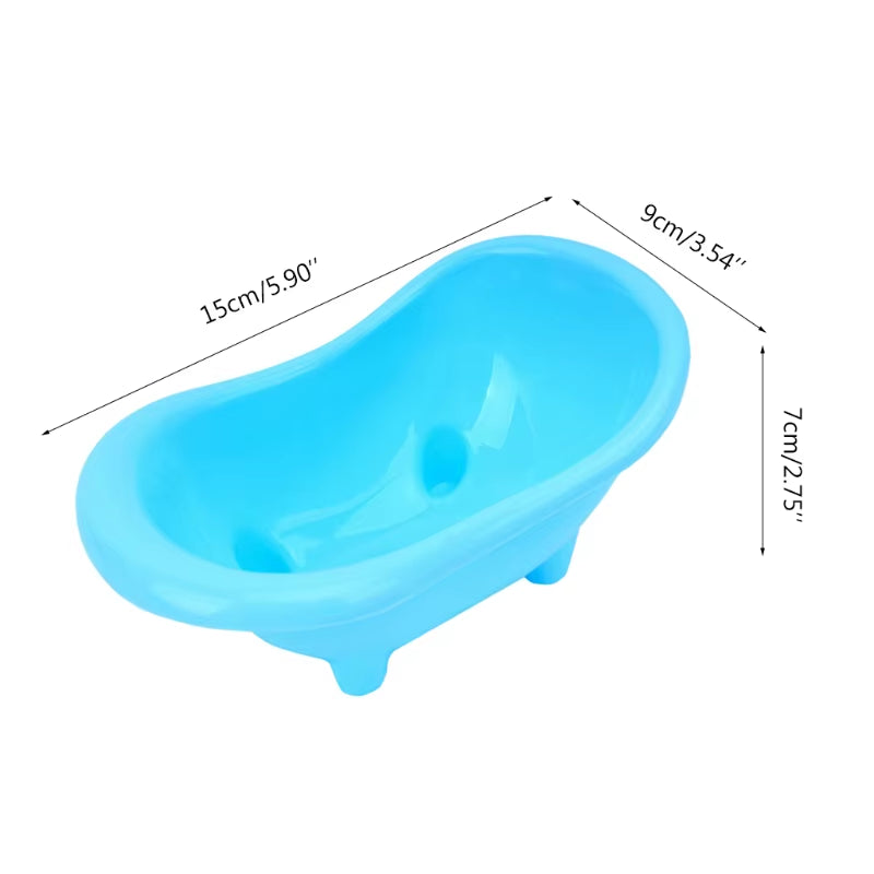 Pet Mouse Bathing Bathtub Plastic Bathtub Hamster Bathing Supplies Toy Little Pet Bathroom Pet Cage Accessories Pet Toilet