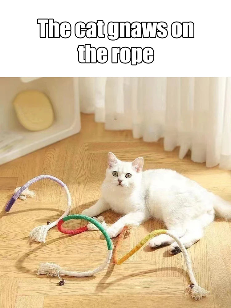 1PC Cat Toys Chew Rope Safe Teeth Cleaning Toy for Indoor Kittens, Interactive Cat Nip Kitty Toys for All Breeds