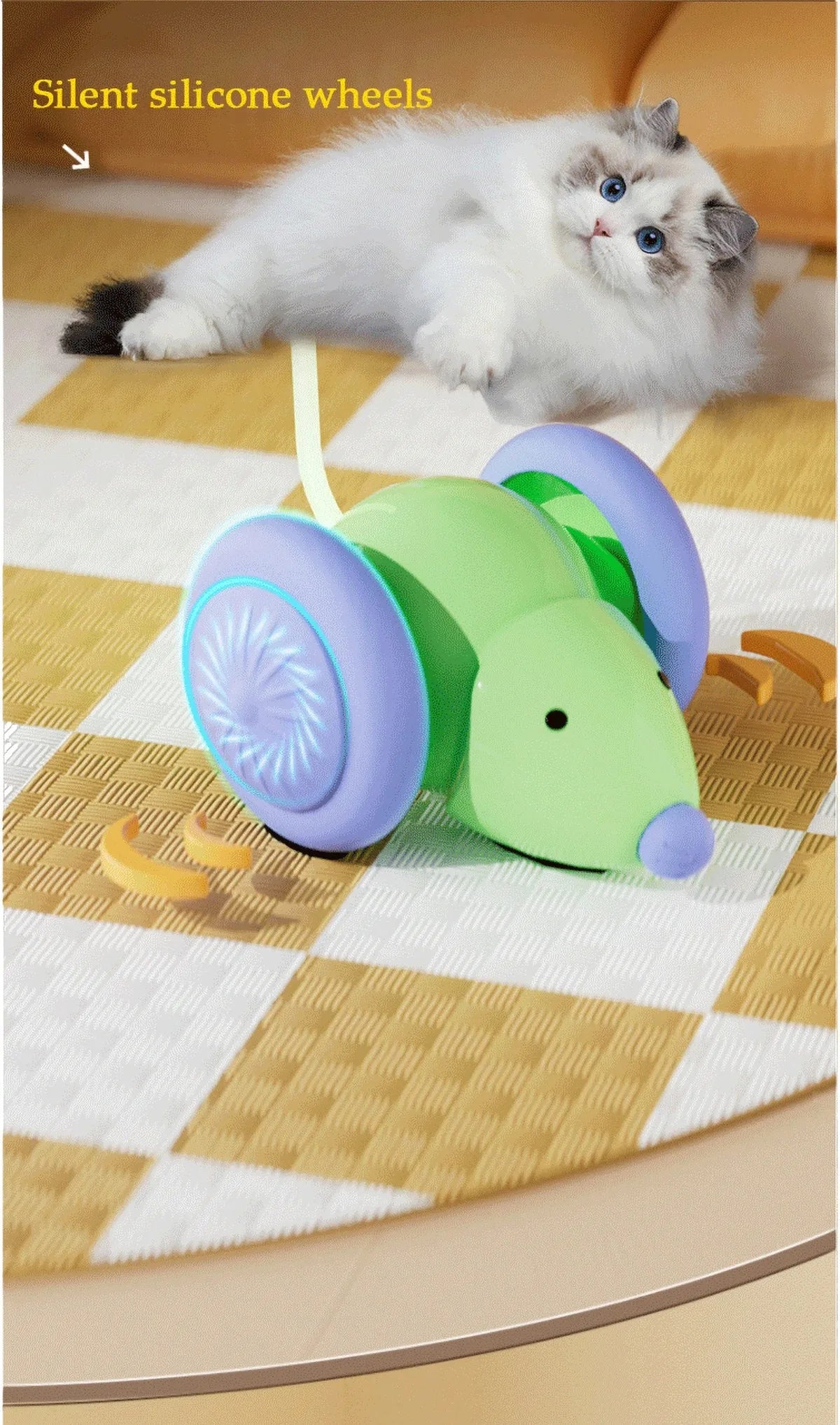 Electric Mouse Car Pet toys Interactive Cat Toy Rechargeable Automatic Teaser with Intelligent Obstacle Avoidance Pet Products