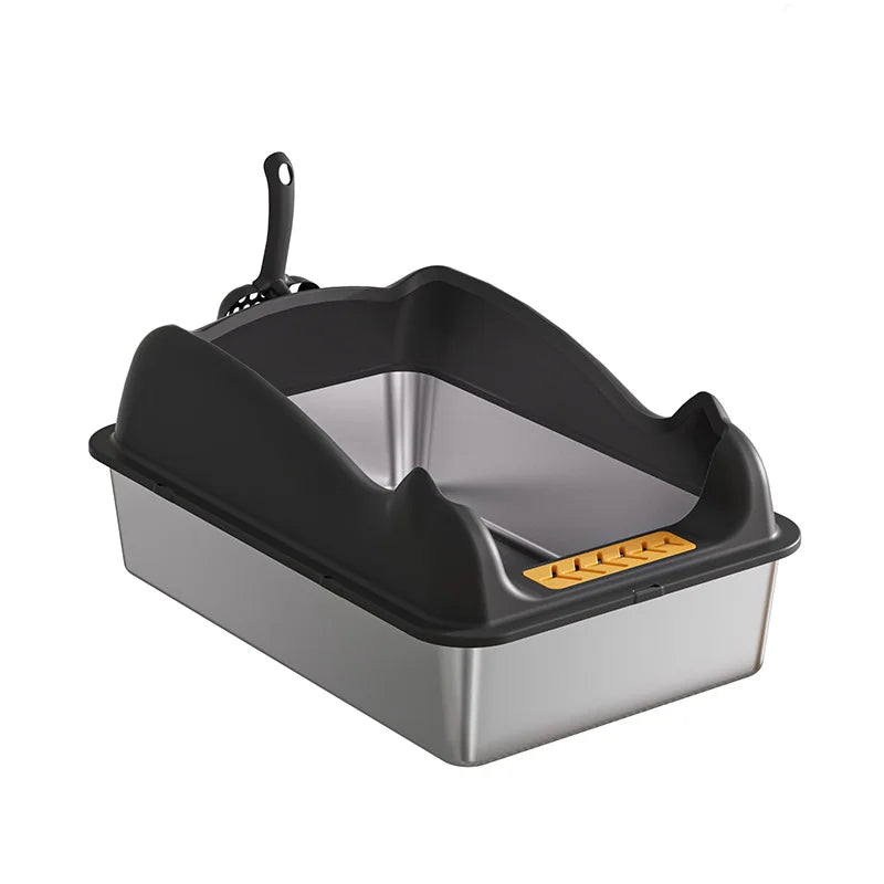 60CM Stainless steel cat litter box  Semi Enclosed Leak proof and odor proof Easy to clean Suitable for multi cat households