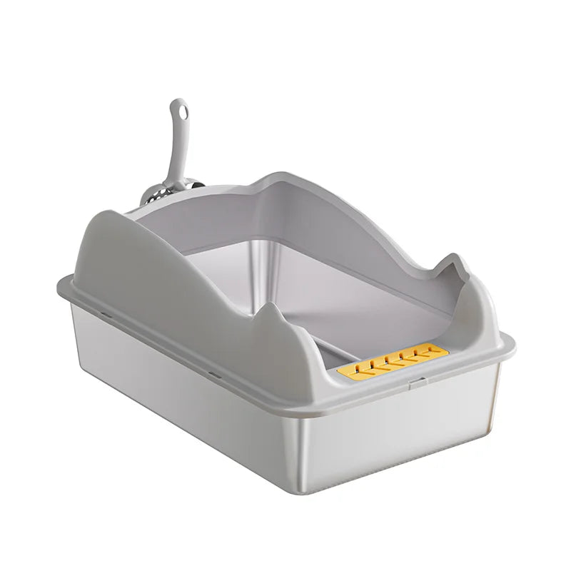 60CM Stainless steel cat litter box Semi Enclosed Leak proof and odor proof Easy to clean Suitable for multi cat households