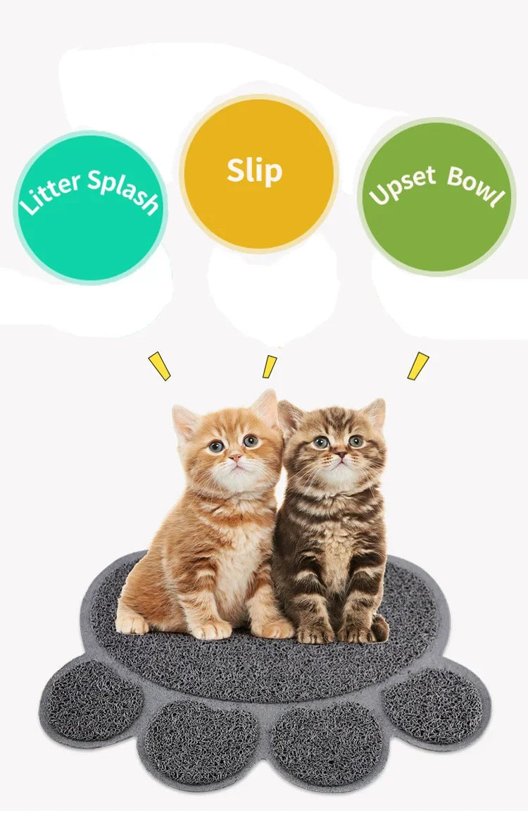 Waterproof Pet Litter Mat High Resilience Fiber Cat Layer Small Dog Feeding Pads Trapping Box Product Non-slip Cats Accessories