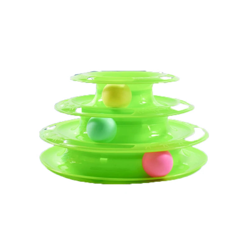 Cat turntable cat toy plastic turntable three-layer four-layer self-sport cat toy teasing cat stick to relieve boredom toys