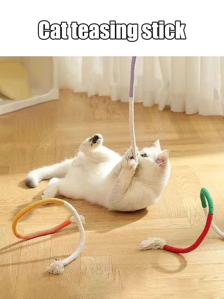 1PC Cat Toys Chew Rope Safe Teeth Cleaning Toy for Indoor Kittens, Interactive Cat Nip Kitty Toys for All Breeds