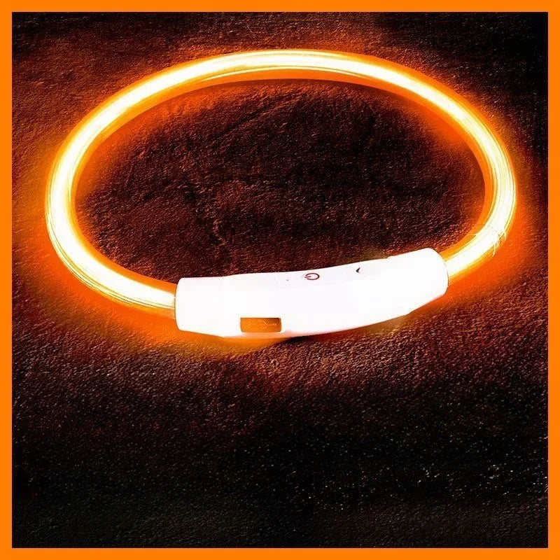 40/50/70cm Led dog collar USB rechargeable pet dog glow-in-the dark charging collar Luminous necklace collar safety night light