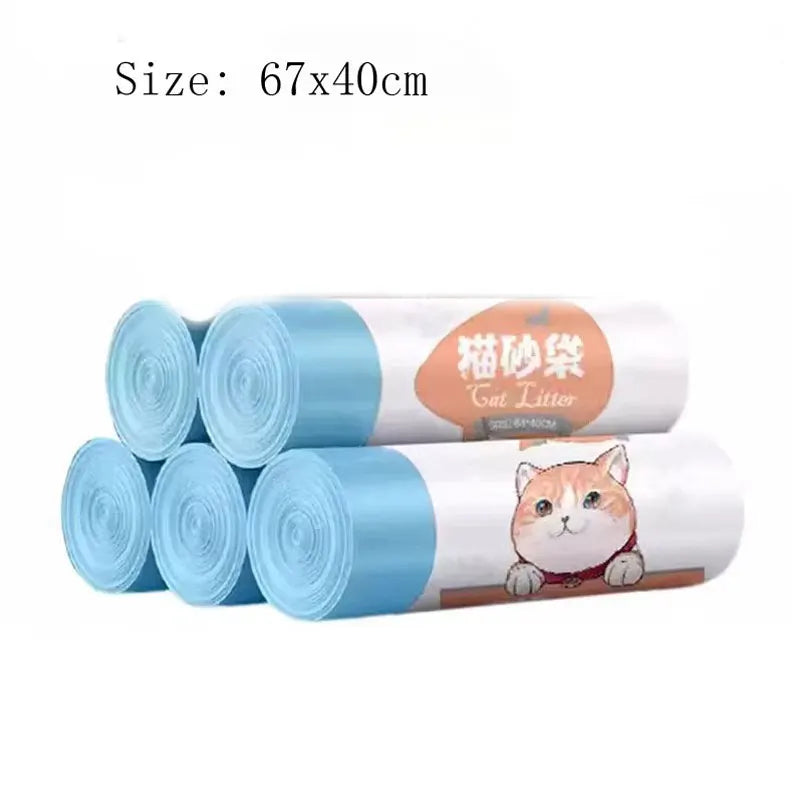 Cat Litter Box Liners Cat Toilet Garbage Bag Drawstring Thickened Cat Collection Storage Poop Bags Size 67x40cm Pet Supplies