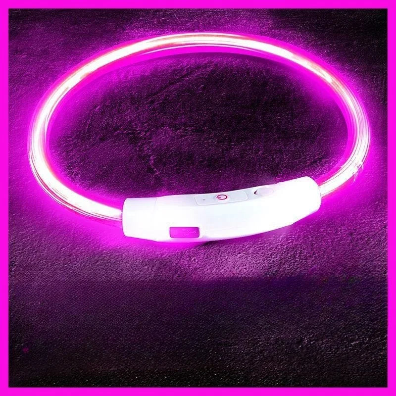 40/50/70cm Led dog collar USB rechargeable pet dog glow-in-the dark charging collar Luminous necklace collar safety night light