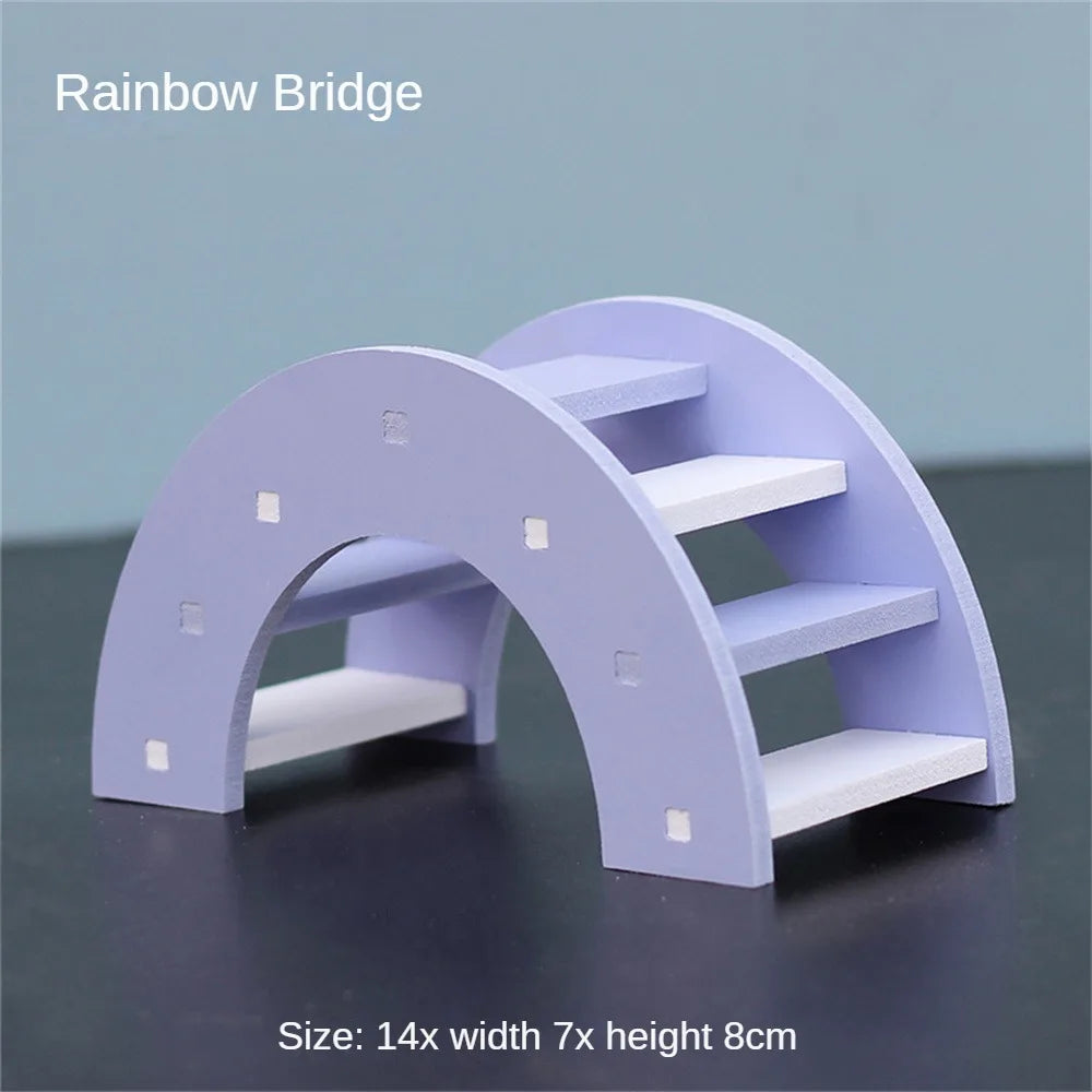 Hamster Slide Swing Seesaw Toy Pet Hamster House Villa Cage Ladder Exercise Toy For Hamster Mouse Rat Guinea Pig Assembled Toys