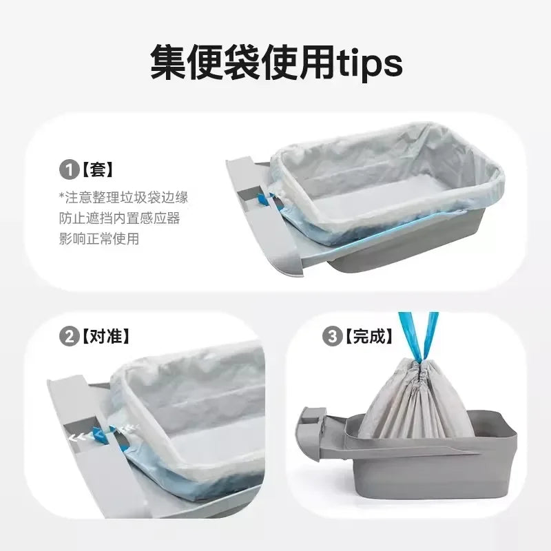 Cat Litter Box Liners Cat Toilet Garbage Bag Drawstring Thickened Cat Collection Storage Poop Bags Size 67x40cm Pet Supplies