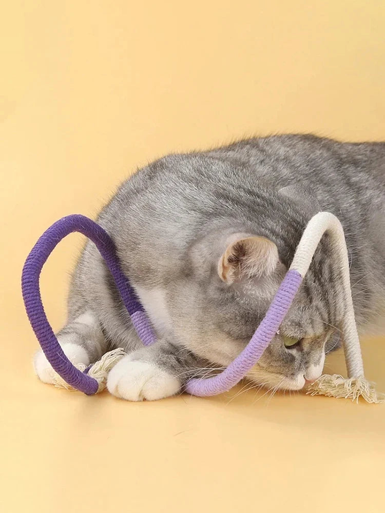 1PC Cat Toys Chew Rope Safe Teeth Cleaning Toy for Indoor Kittens, Interactive Cat Nip Kitty Toys for All Breeds