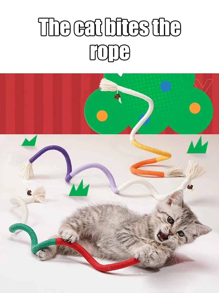 1PC Cat Toys Chew Rope Safe Teeth Cleaning Toy for Indoor Kittens, Interactive Cat Nip Kitty Toys for All Breeds