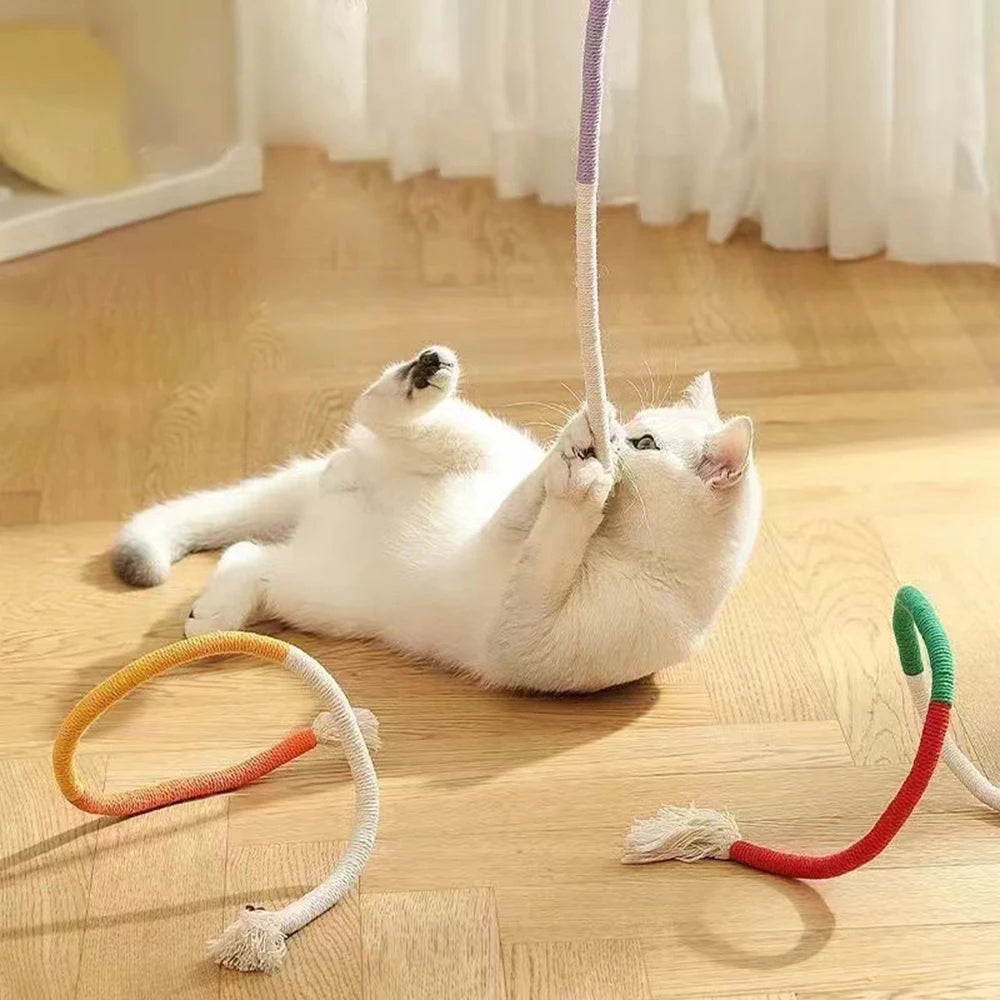 1PC Cat Toys Chew Rope Safe Teeth Cleaning Toy for Indoor Kittens, Interactive Cat Nip Kitty Toys for All Breeds
