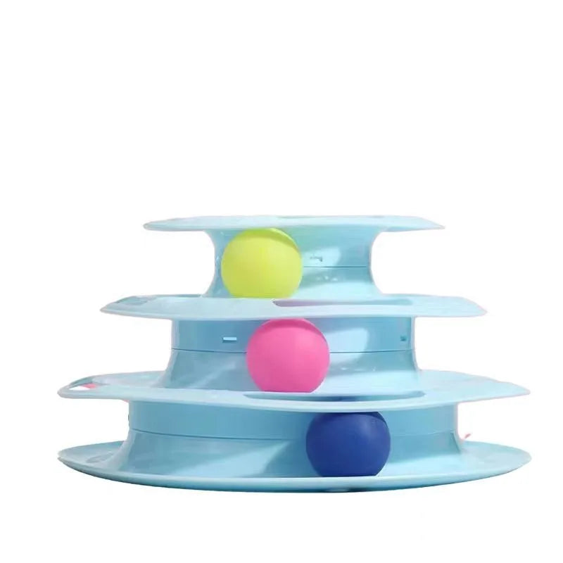 Cat turntable cat toy plastic turntable three-layer four-layer self-sport cat toy teasing cat stick to relieve boredom toys