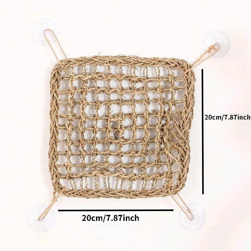 Reptile Lizard Hammock Hamster Grass Cushion Pet Bed Seagrass Hammock Swing Pet Reptile Toy Hanging Mattress Hanging Sofa