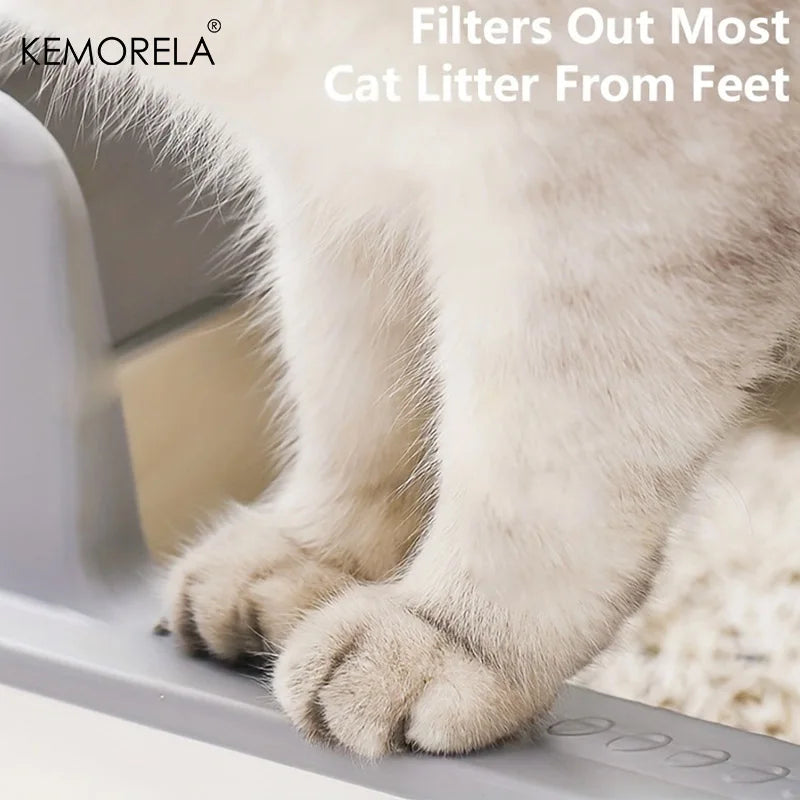 Extra Large Stainless Steel Cat Litter Box with High Wall Enclosure Non-Stick Leak Proof Easy to Clean Includes Lid