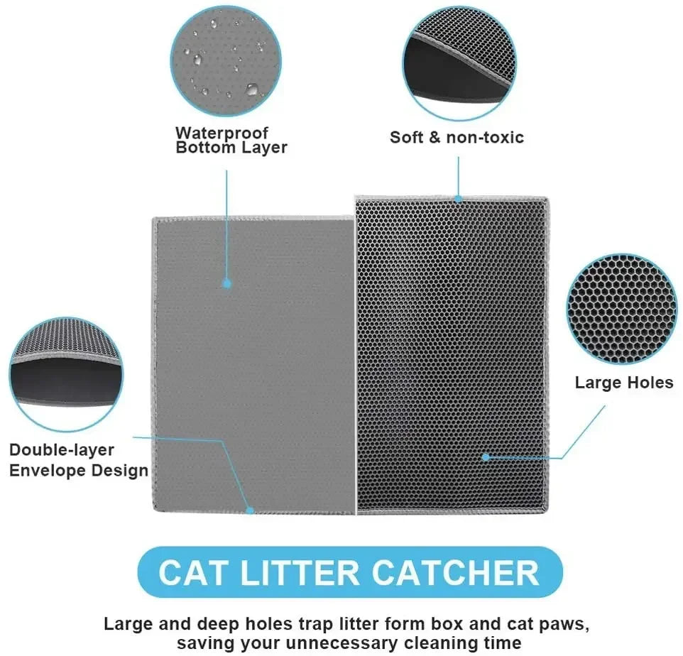 60CMX90CM Cat Litter Mat Waterproof Double Layer Pet Pet Toilet Cat Mat Nonslip Sand Cat Washable Mat Pet Clean