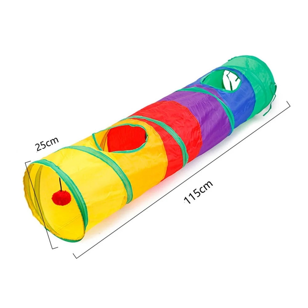 cat play tunnel interactive toy,hide and seek tunnel, portable&collapsible pop up cat tunnel for cats' instinct