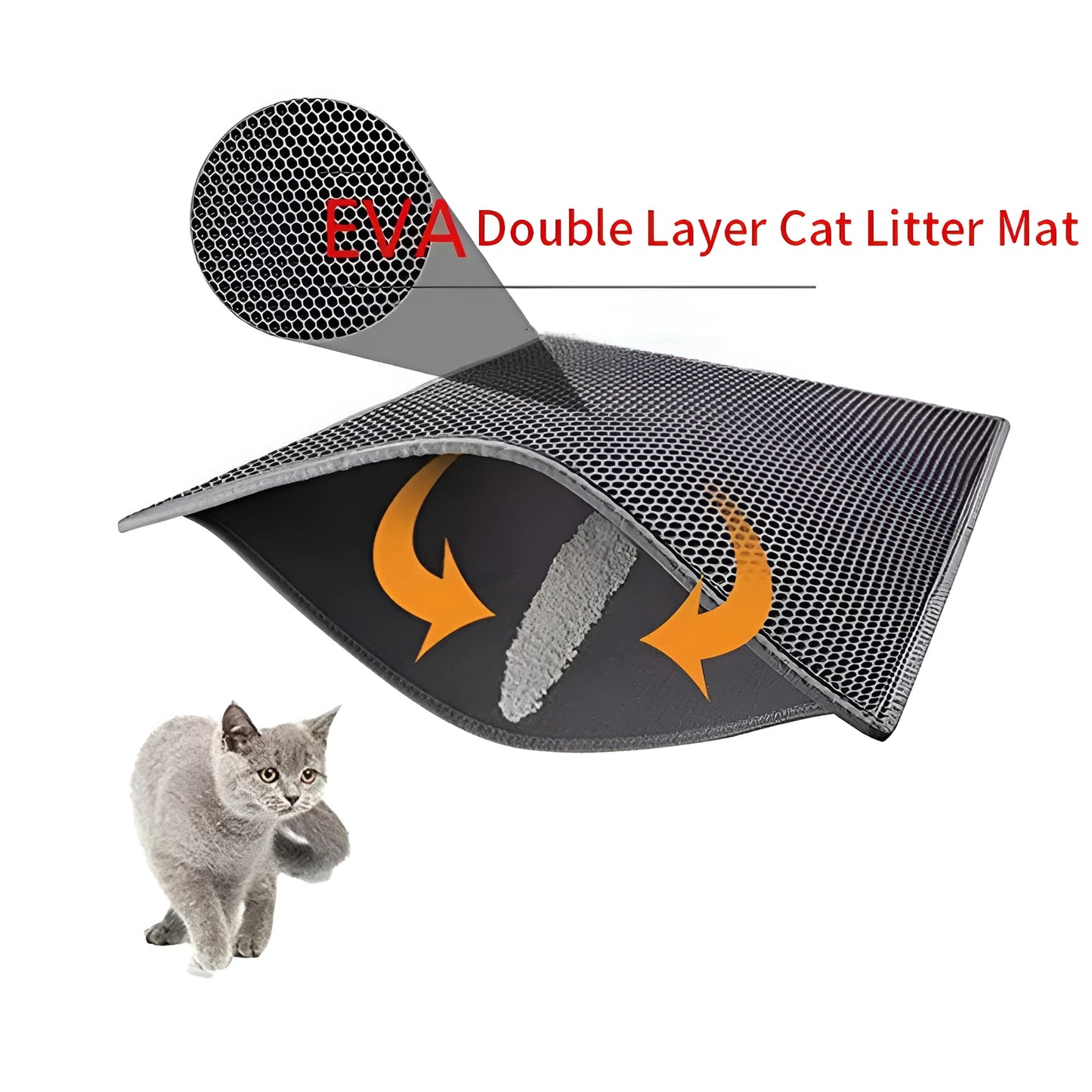120X70CM Cat Sandbox Mat Cat Toilet Mat Non-slip Cat Litter Box Filter Mat Double layer Wear Resistant Big alfombra arenero gato