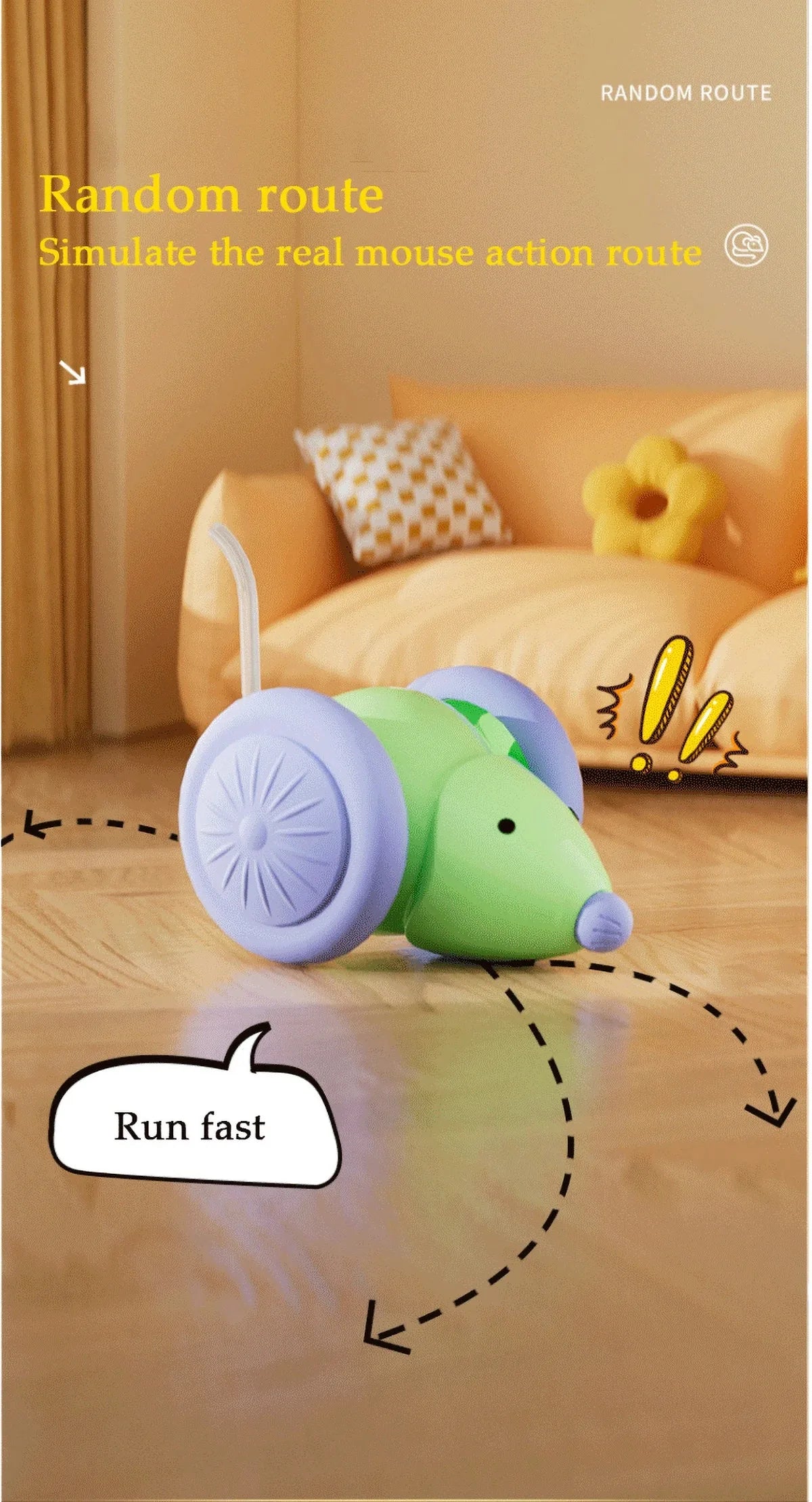 Electric Mouse Car Pet toys Interactive Cat Toy Rechargeable Automatic Teaser with Intelligent Obstacle Avoidance Pet Products