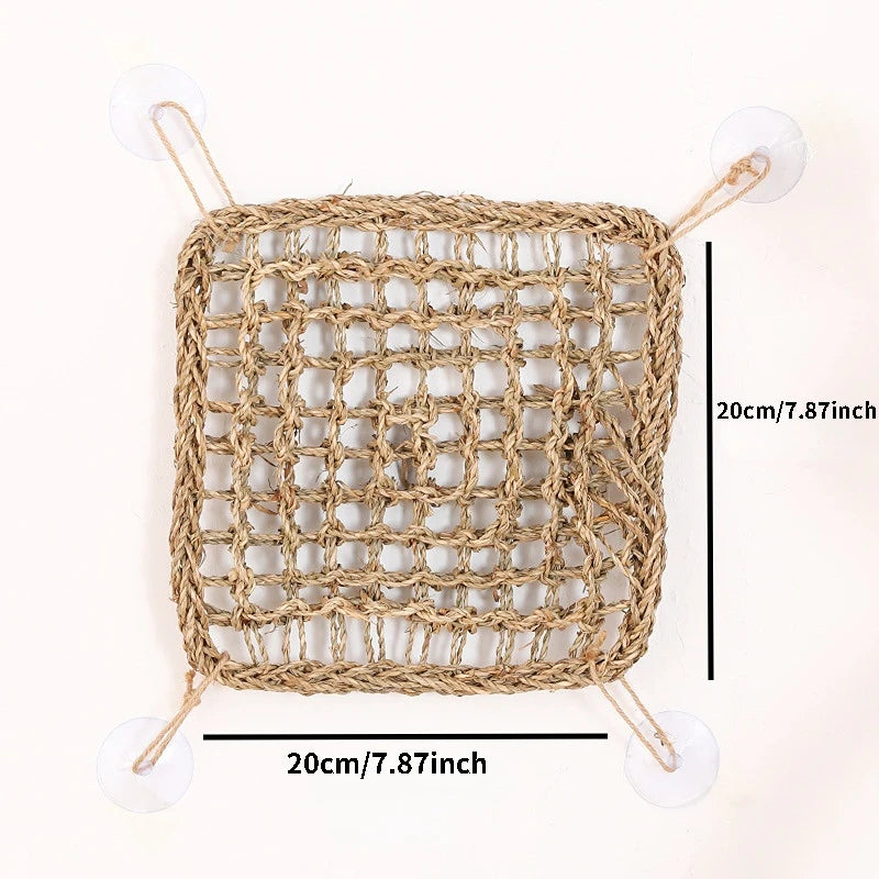 Reptile Lizard Hammock Hamster Grass Cushion Pet Bed Seagrass Hammock Swing Pet Reptile Toy Hanging Mattress Hanging Sofa