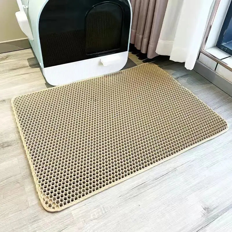 120X70CM Cat Sandbox Mat Cat Toilet Mat Non-slip Cat Litter Box Filter Mat Double layer Wear Resistant Big alfombra arenero gato