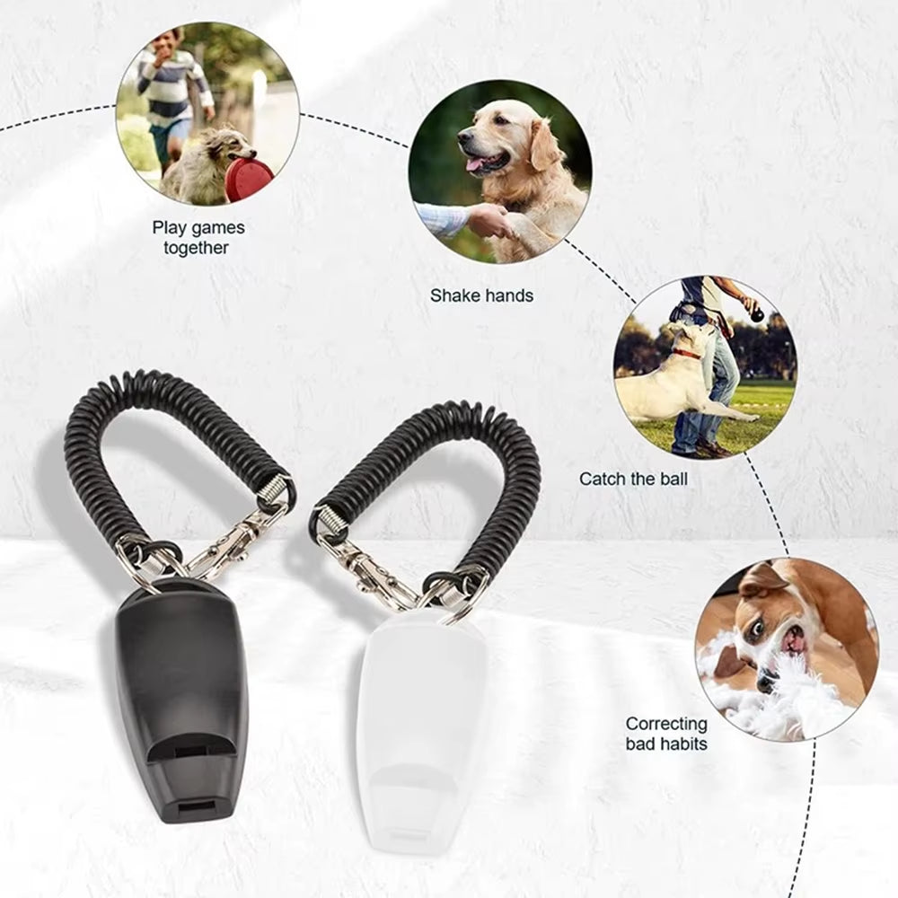 Pet Dog Training Whistle Sound Pet Dog Cat Training Sound Pet Dog Trainer Assistive Guide with Key Ring Pet Dogsupplies