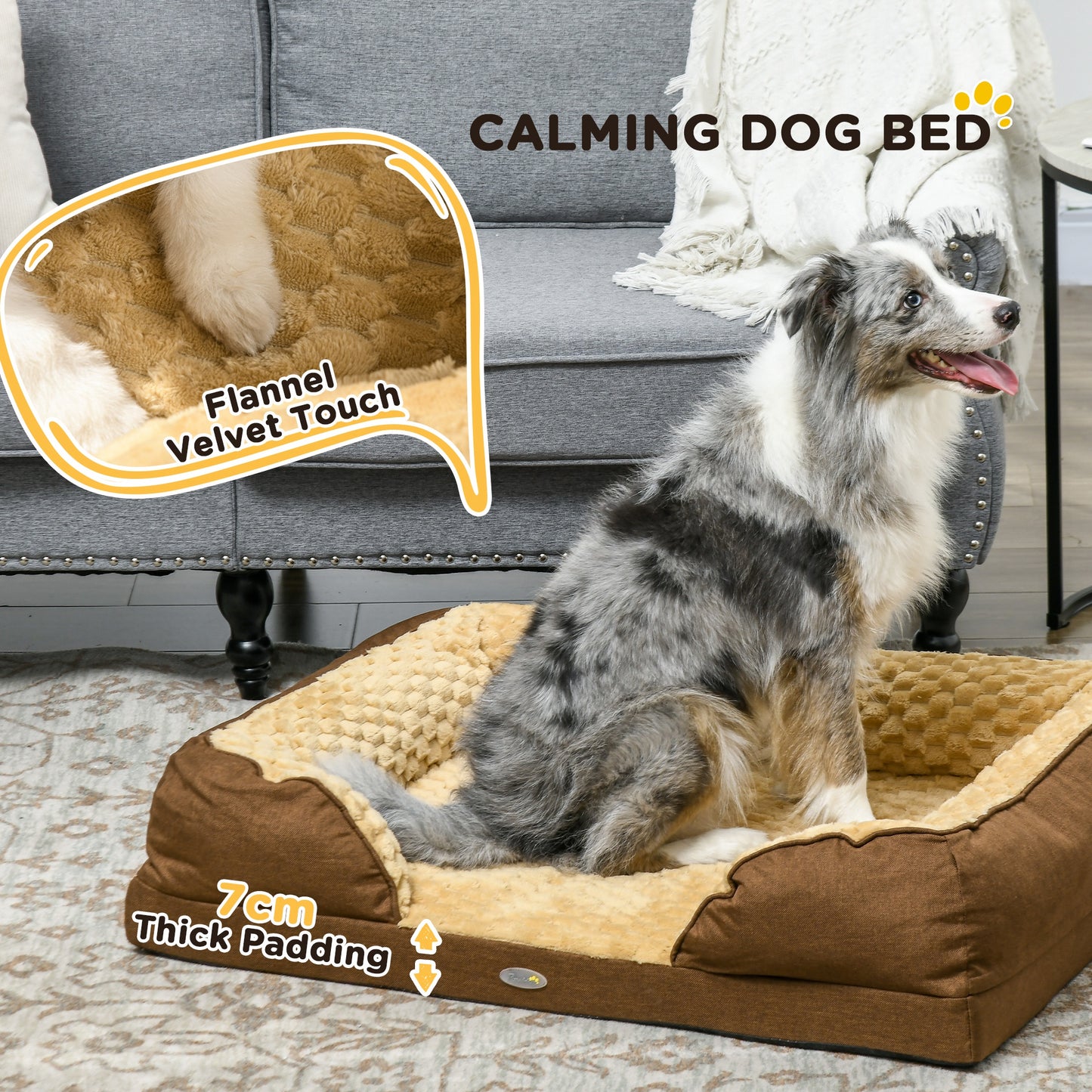 Calming Dog Bed Pet Bed W/ Anti-Slip Bottom