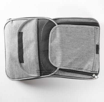 Pet Bag Collapsible Portable for Dog Cat Go Out Traveling Carrier Oblique Slung Ventilate Mesh Shelter Two Uses Zip Grey,Black (Grey, S:41X27X26CM/16.1"X10.6"X10.2")