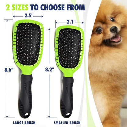 Professional Pet Grooming Set for Dogs and Cats - Double-Sided Deshedding Brush and Comb - Effective Lice and Flea Removal - Ergonomic Grip with Soft Bristles