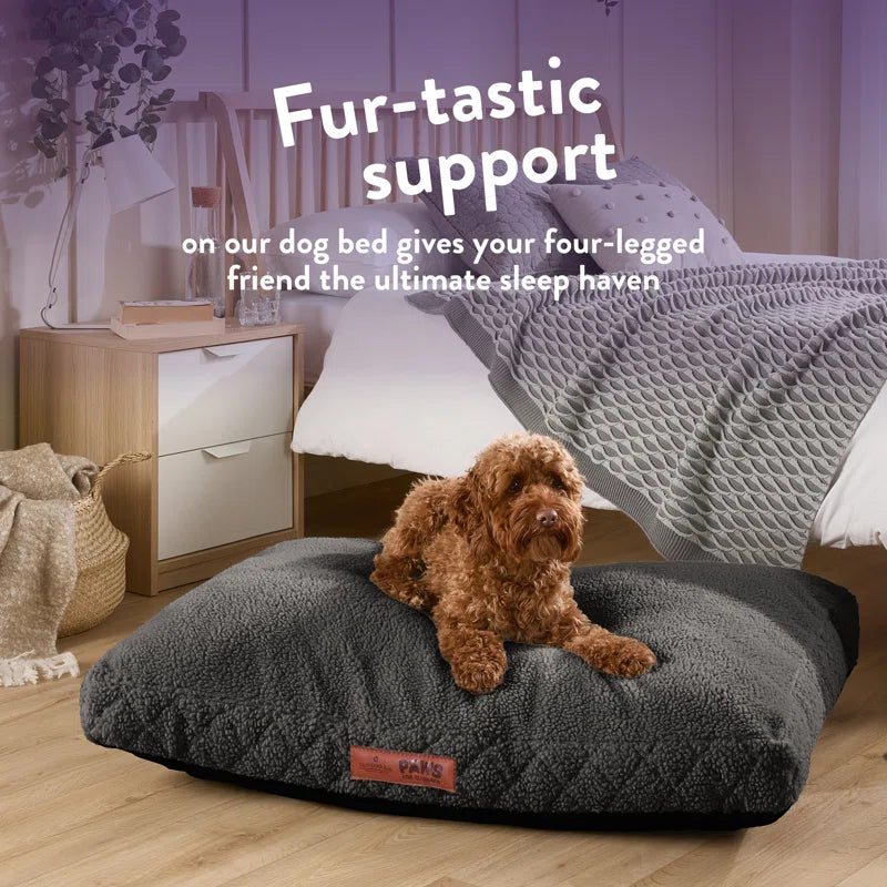 Paws for Slumber Machine Washable Cushioned Sherpa Pet Bed