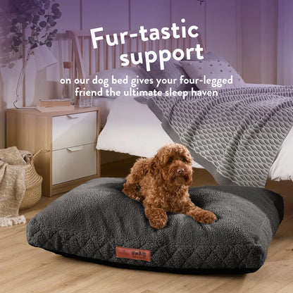 Paws for Slumber Machine Washable Cushioned Sherpa Pet Bed