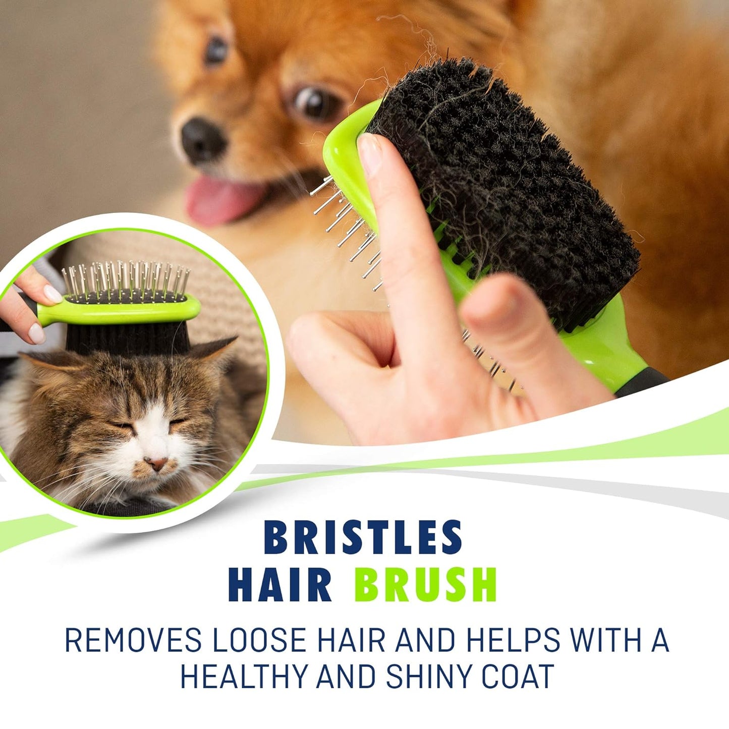 Professional Pet Grooming Set for Dogs and Cats - Double-Sided Deshedding Brush and Comb - Effective Lice and Flea Removal - Ergonomic Grip with Soft Bristles