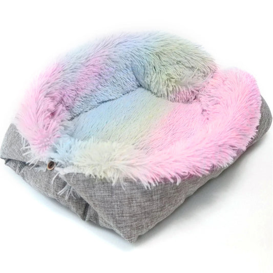 Pet Cat Bed Cushion Comfortable Donut round Plush Kennel Pet Dog Nest Bed Winter Ultra Soft Washable Pet Bed for Dogs Cats
