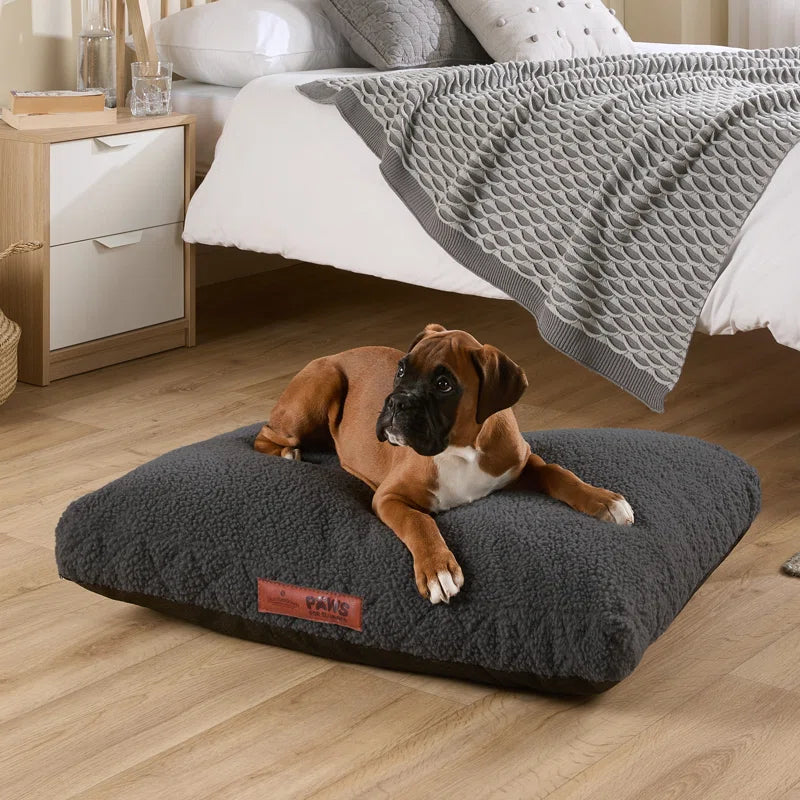 Paws for Slumber Machine Washable Cushioned Sherpa Pet Bed