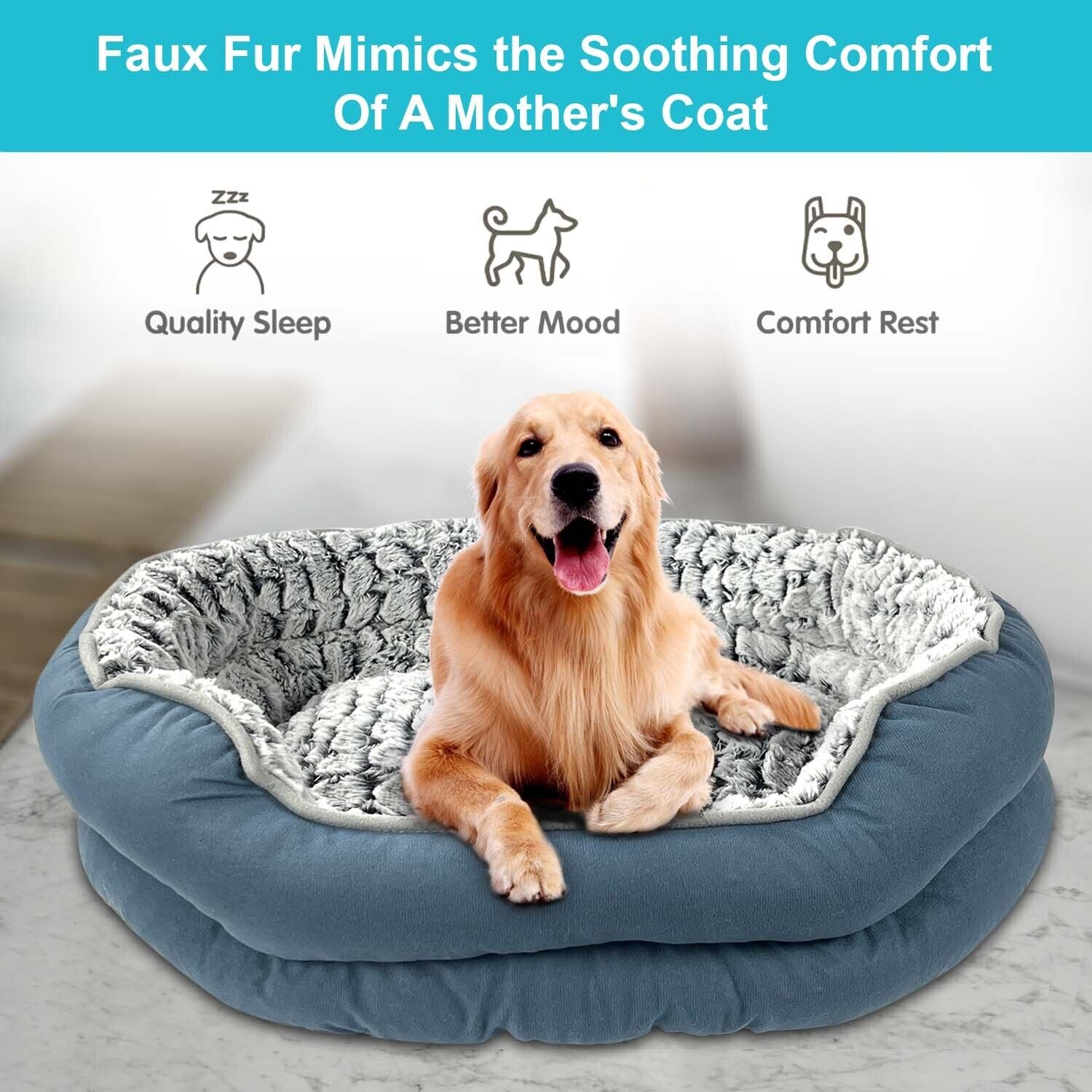 Pet Dog Bed Cat Beds Luxury Soft Washable Puppy Cushion Warm Pet Basket-S M L
