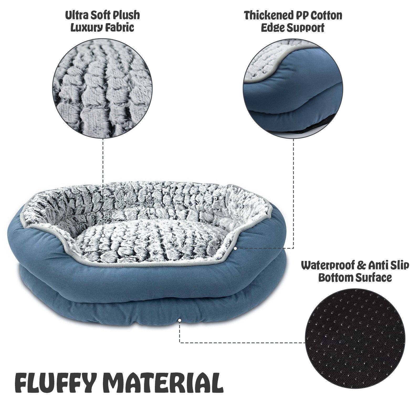 Pet Dog Bed Cat Beds Luxury Soft Washable Puppy Cushion Warm Pet Basket-S M L