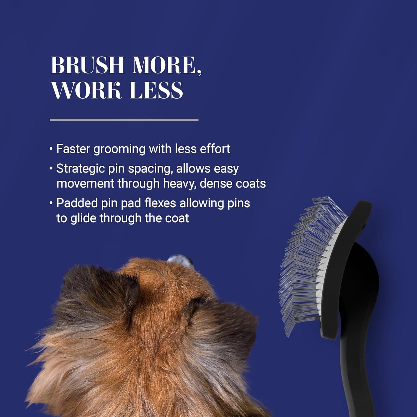 Chris Christensen Big K Slicker Brush for Dogs - Professional Grooming Tool for Goldendoodles, Labradoodles, and Poodles, Efficient Fluffing and Detangling, Large Size, Black