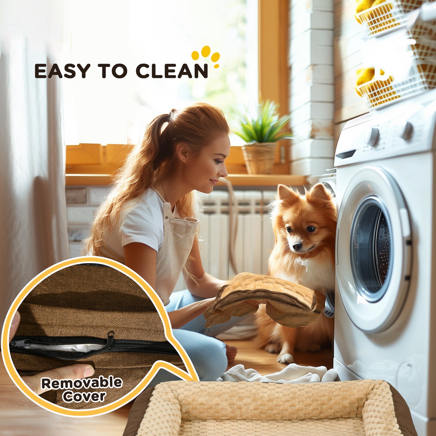 Calming Dog Bed Pet Bed W/ Anti-Slip Bottom