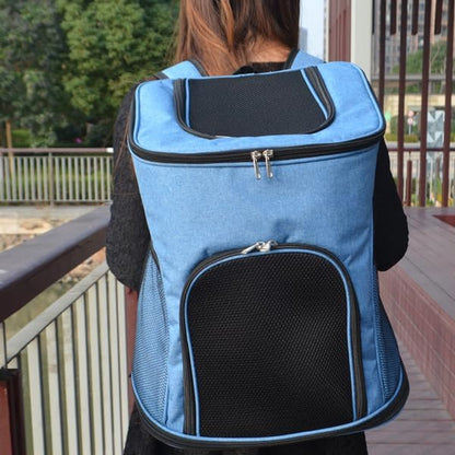 Pet Square Backpack, Privacy-Focused Carrier for Cats and Dogs, Portable Travel Bag (Black, M: 38X29X42CM)