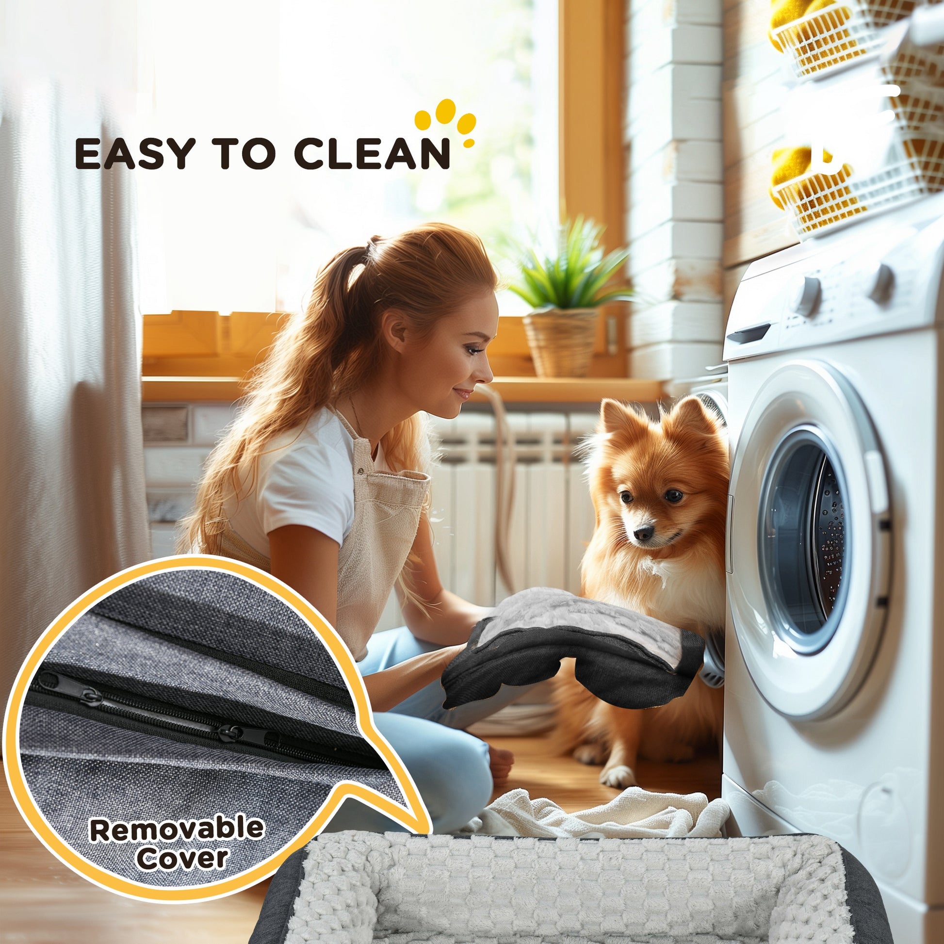 Calming Dog Bed Pet Bed W/ Anti-Slip Bottom