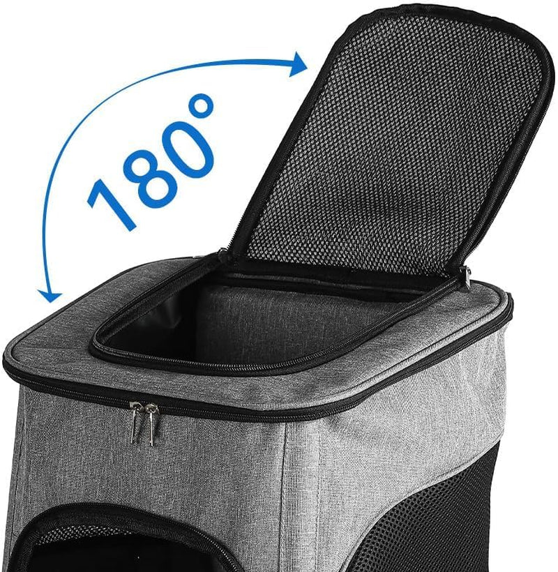 Pet Steel Wire Backpack for Easy Travel & Comfort Foldable Pet Bag Dog Backpack Cat Carrier Bag Pet Bag with Good Privacy Standard Pet Backpack for Cats Dogs Rabbits Birds Small Animals (Blue, L)