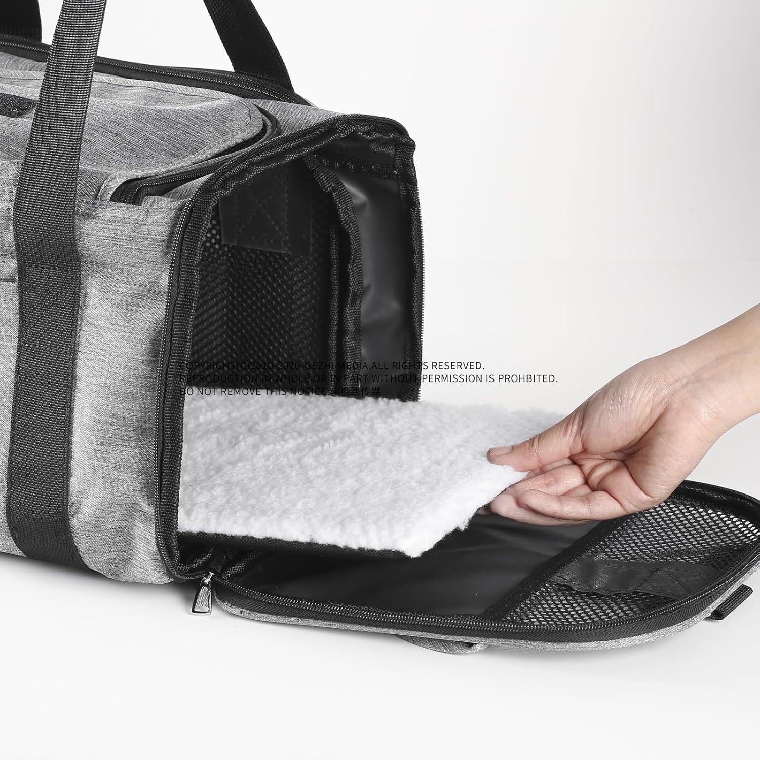 Pet Bag Collapsible Portable for Dog Cat Go Out Traveling Carrier Oblique Slung Ventilate Mesh Shelter Two Uses Zip Grey,Black (Grey, S:41X27X26CM/16.1"X10.6"X10.2")