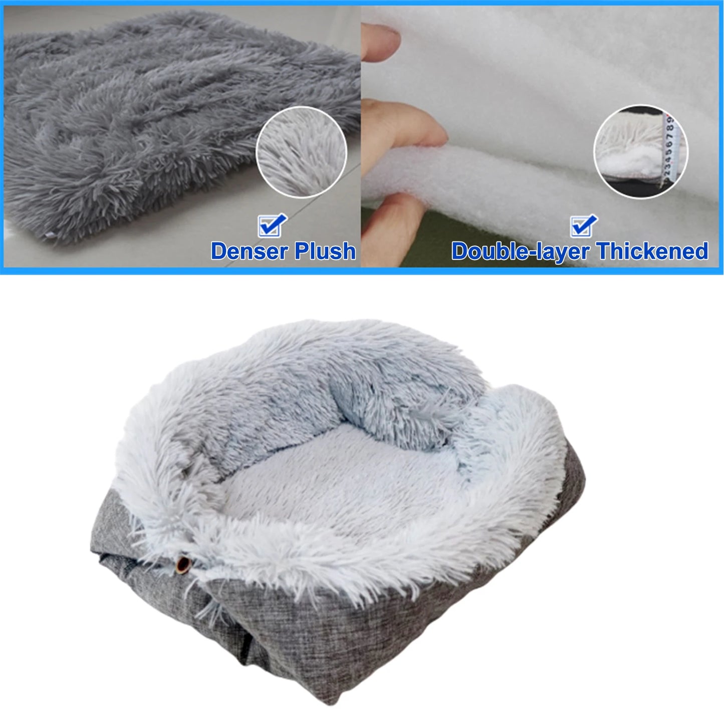 Pet Cat Bed Cushion Comfortable Donut round Plush Kennel Pet Dog Nest Bed Winter Ultra Soft Washable Pet Bed for Dogs Cats