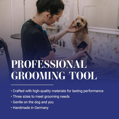 Chris Christensen Big K Slicker Brush for Dogs - Professional Grooming Tool for Goldendoodles, Labradoodles, and Poodles, Efficient Fluffing and Detangling, Large Size, Black