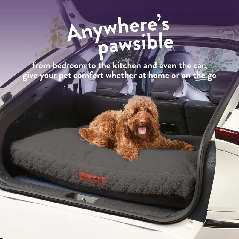 Paws for Slumber Machine Washable Cushioned Sherpa Pet Bed