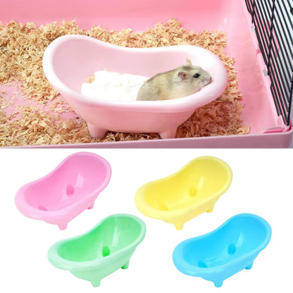 Pet Mouse Bathing Bathtub Plastic Bathtub Hamster Bathing Supplies Toy Little Pet Bathroom Pet Cage Accessories Pet Toilet