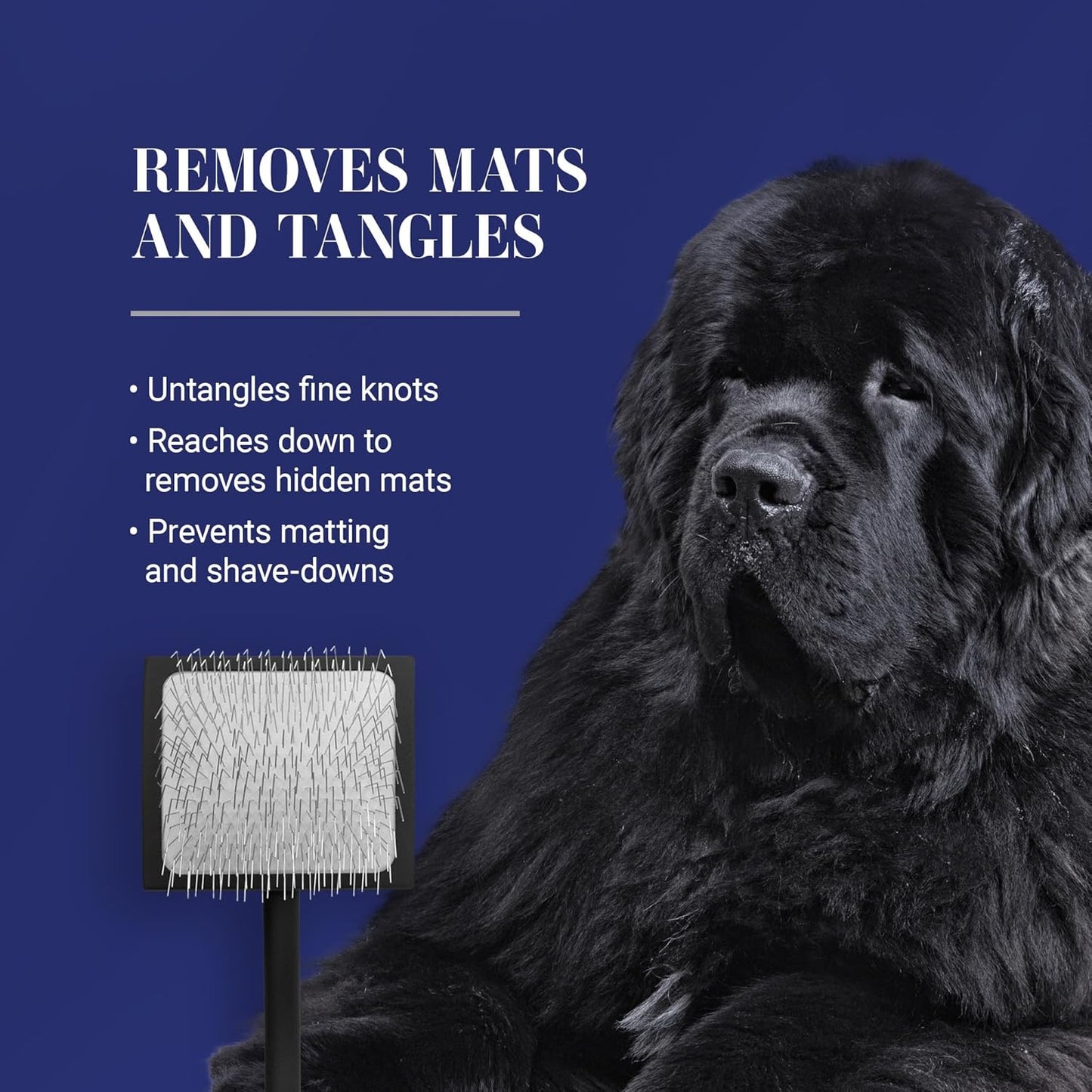 Chris Christensen Big K Slicker Brush for Dogs - Professional Grooming Tool for Goldendoodles, Labradoodles, and Poodles, Efficient Fluffing and Detangling, Large Size, Black