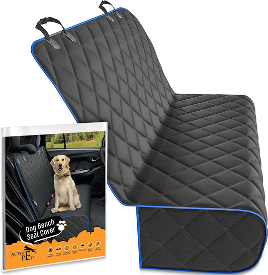 Active Pets Dog Car Seat Cover for Back Seat, Waterproof Vehicle Protector, Durable Scratch Proof Nonslip Pet Protection, Machine Washable, XL, Blue